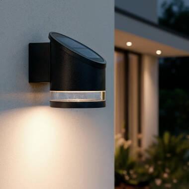 Aplique de Pared Exterior Solar LED Aluminio Eddan