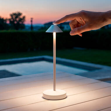 Imagem de Candeeiro de Mesa LED Portátil para Exterior Metal com Bateria Recarregável Magatzi