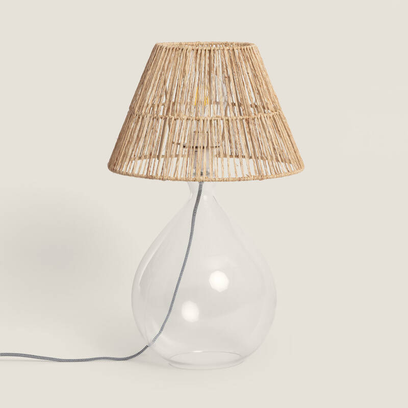 Imagen de Lámpara de Mesa Yute y Cristal Aurora Imagen de Lámpara de Mesa Yute y Cristal Aurora