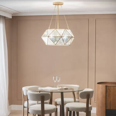 Imagem de Candeeiro Suspenso Metal e Vidro Octagon