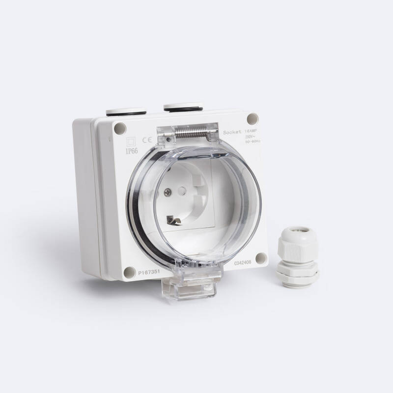 Imagen de Enchufe Exterior Estanco Schuko Tipo F IP66 Imagen de Enchufe Exterior Estanco Schuko Tipo F IP66