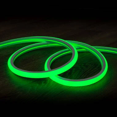 Tira LED Neón Regulable 220V Verde Semicircular 180 7.5W/m Corte 100cm IP67 a Medida