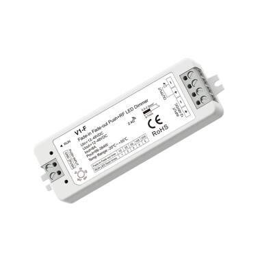 Controlador Regulador Fita LED Monocromática 5/12/24/36/48V DC Compatível com Botão e Comando RF V1-F