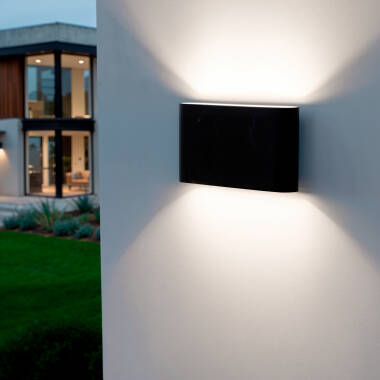Aplique de Parede Exterior LED 12W Iluminação Dupla Retangular Preto Einar