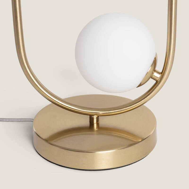 Imagen de Lámpara de Mesa Metal y Cristal Moonlight Brass 2 Focos