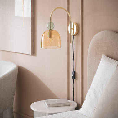 Imagem de Candeeiro de Parede Metal e Vidro Baudelaire Imagem de Candeeiro de Parede Metal e Vidro Baudelaire