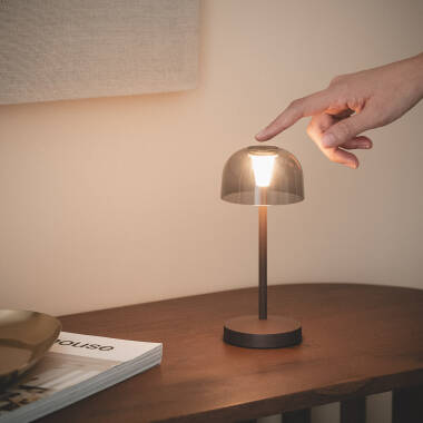 Imagen de Lámpara de Mesa LED Portátil para Exterior Metal con Batería Recargable Lendora Smoke Imagen de Lámpara de Mesa LED Portátil para Exterior Metal con Batería Recargable Lendora Smoke