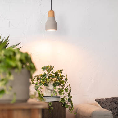 Lámpara Colgante Hormigón y Madera Luster