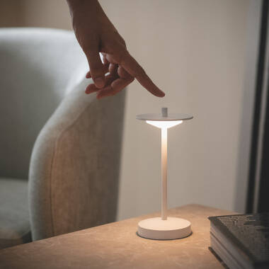 Lámpara de Mesa LED Portátil para Exterior Metal con Batería Recargable Estepona