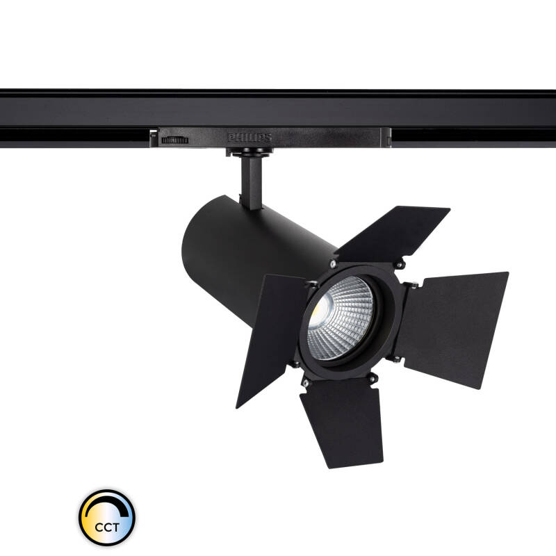 Imagen de Foco Carril LED Trifásico 40W CCT Seleccionable d'Angelo Negro PHILIPS Xitanium Cinema Imagen de Foco Carril LED Trifásico 40W CCT Seleccionable d'Angelo Negro PHILIPS Xitanium Cinema