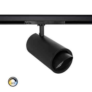 Foco Carril LED Trifásico 40W CCT Seleccionable d'Angelo Negro PHILIPS Xitanium Focal