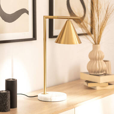 Candeeiro de Mesa de Mármore e Metal Tinos