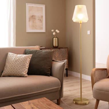 Candeeiro de Pé Metal e Vidro  Stiklu