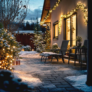 Imagem de Grinalda Solar Exterior Cabo LED 12m Imagem de Grinalda Solar Exterior Cabo LED 12m