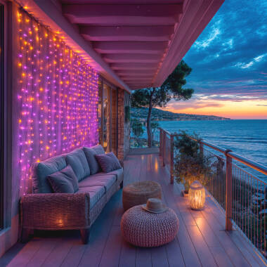 Imagem de Cortina de Grinalda LED para Exterior  1m com Bateria Centauro