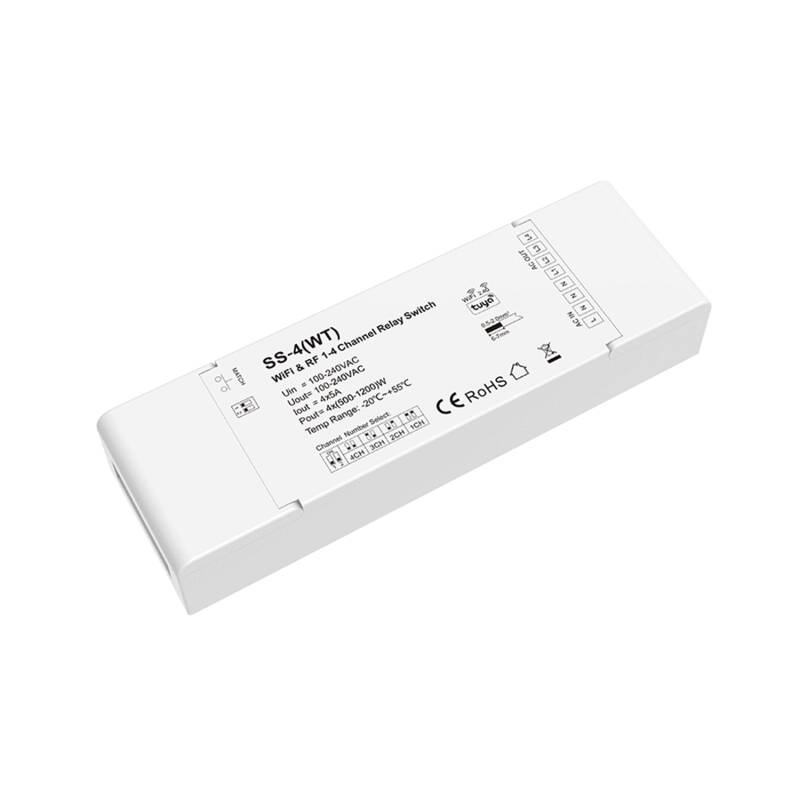Imagem de Interruptor WiFi 4 Canales Compatible con Pulsador y Mando RF SKYDANCE SS-4(WT)