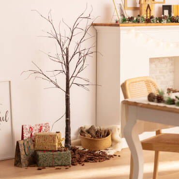 Árbol de Navidad 64 LED 150 cm Blanco Cálido