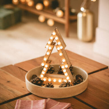 Árbol de Navidad Madera LED con Batería Gaspar