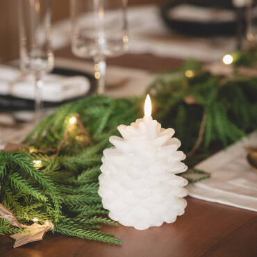 Vela LED Cera Natural com bateria Konggle