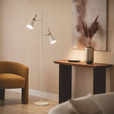 Lámpara de Pie de Metal 2 Focos Jigger