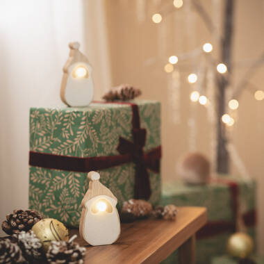 Papai Noel de Led em Madeira com Bateria