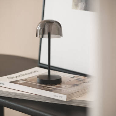 Imagen de Lámpara de Mesa LED Portátil para Exterior Metal con Batería Recargable Lendora Smoke