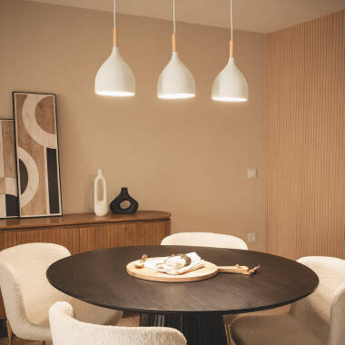 Lámpara Colgante Metal y Madera Karlek