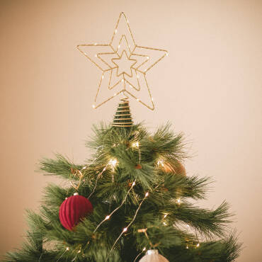 Estrella LED para Árbol de Navidad Metal con Batería Jaione