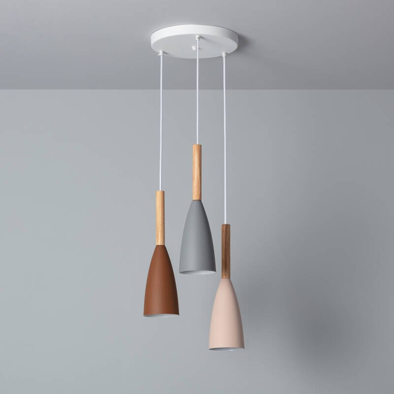 Imagen de Lámpara Colgante Aluminio y Madera Rain