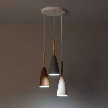 Imagen de Lámpara Colgante Aluminio y Madera Rain