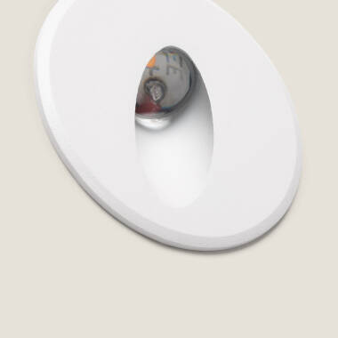 Imagem de Baliza Exterior LED 3W Embutida Parede Circular Oval Adam