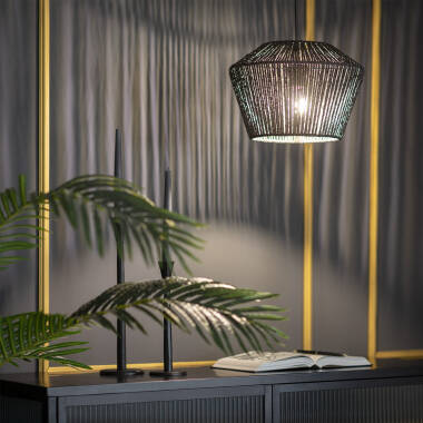 Lámpara Colgante Papel Trenzado Trenza Lebil