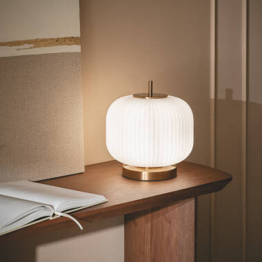 Lámpara de Mesa Metal y Cristal Beca