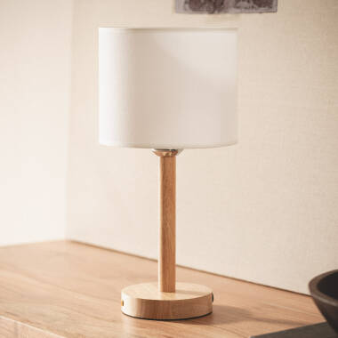 Lámpara de Mesa LED Portátil Madera con Batería USB Recargable Folgosa