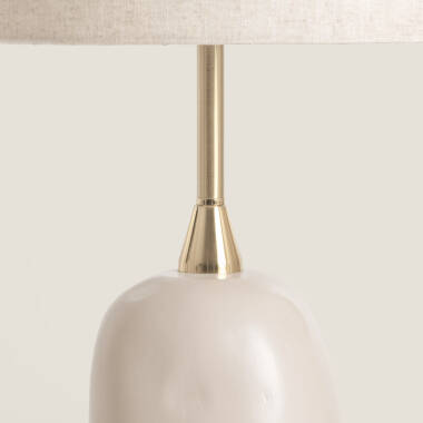 Imagem de Candeeiro de Mesa Cerâmica e Tecido Bryony Imagem de Candeeiro de Mesa Cerâmica e Tecido Bryony