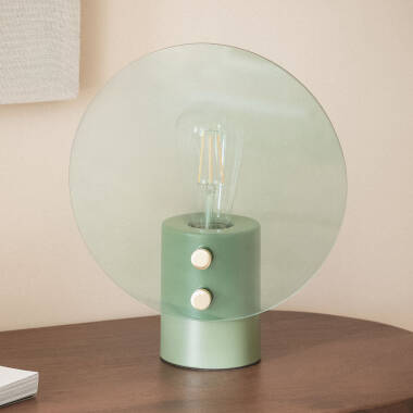 Candeeiro de Mesa Metal e Vidro Katia