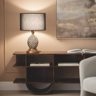 Imagem de Candeeiro de Mesa Metal e Tecido Samoa Imagem de Candeeiro de Mesa Metal e Tecido Samoa