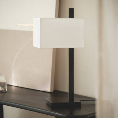 Lámpara de Mesa Metal y Tela con Puerto USB e Interruptor Táctil Malena