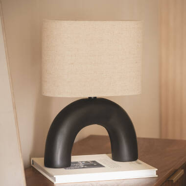 Candeeiro de Mesa Cerâmica e Tecido Callie