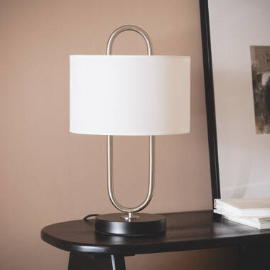 Lámpara de Mesa Metal y Tela Duque