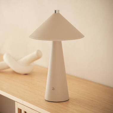 Candeeiro de Mesa LED 3W Portátil Couro e Metal com Bateria USB Recarregável Nhalma