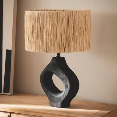 Lámpara de Mesa Madera Dhara ILUZZIA