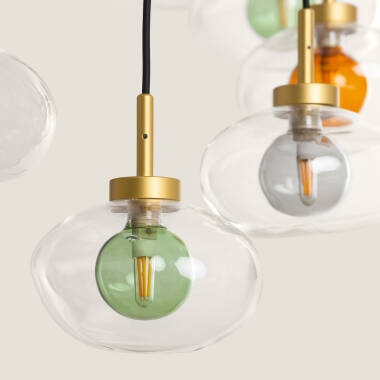 Imagen de Lámpara Colgante Aluminio y Cristal Hassi 12 Focos