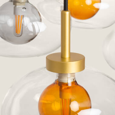 Imagen de Lámpara Colgante Aluminio y Cristal Hassi 12 Focos