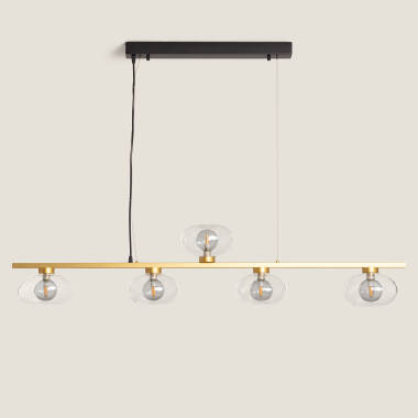 Imagen de Lámpara Colgante Aluminio y Cristal Hassi 5 Focos