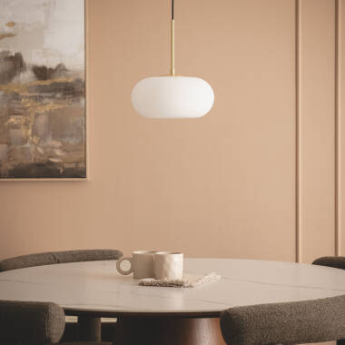 Imagem de Candeeiro Suspenso LED de 9W Metal e Vidro Keyla