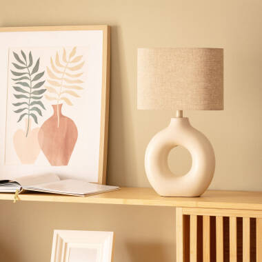 Imagem de Candeeiro de Mesa de Cerâmica e Tecido Memphis