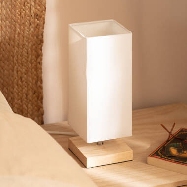 Lámpara de Mesa de Madera y Tela Haarle