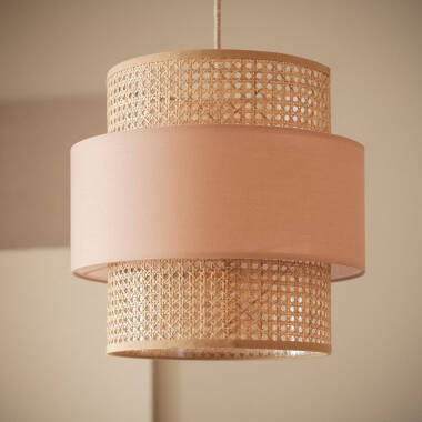 Candeeiro Suspenso Ratan e Tecido Amaia