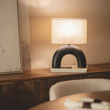 Imagen de Lámpara de Mesa Cerámica y Tela Callie